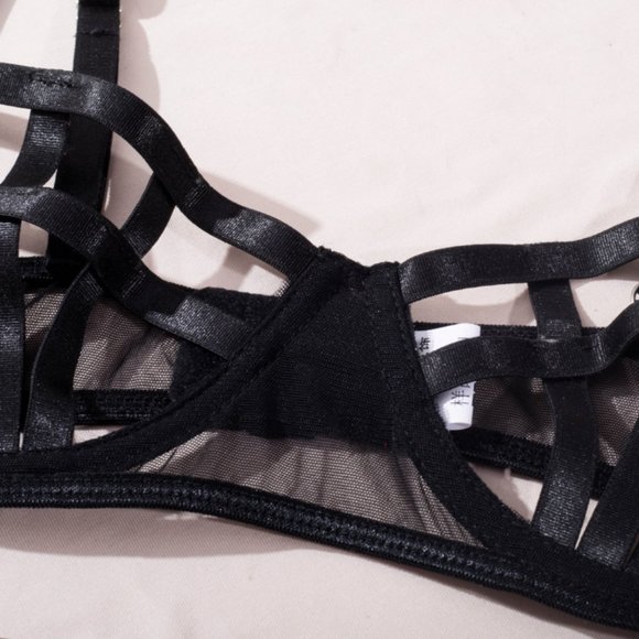 5-Pcs Pierced Multi-Strap Wear Panty Backless Women's Kink Set Lingerie - Picture 10 of 17